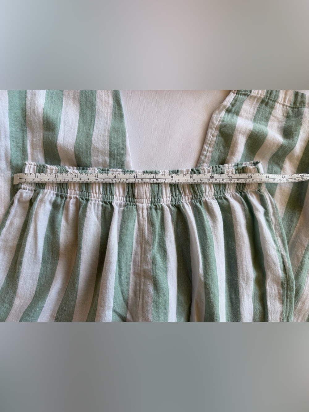 Sincerly Jules Mint and White Striped Two-Piece Pajama Set - Picture 11 of 12